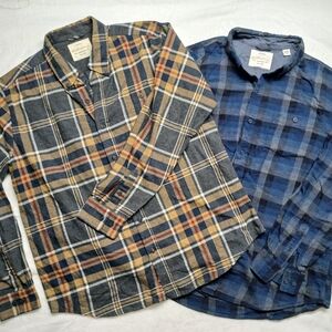 Original Weatherproof Vintage Cotton Long Sleeve Button Shirt Mens XL Blue Plaid